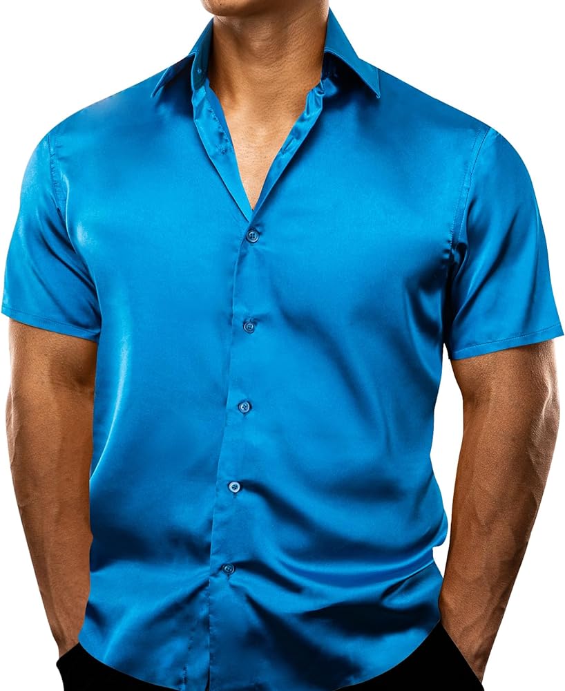 Barry.Wang Hawaiian Shirt for Men Short Sleeve Button Floral Casual Tropical Holiday Beach Shirts